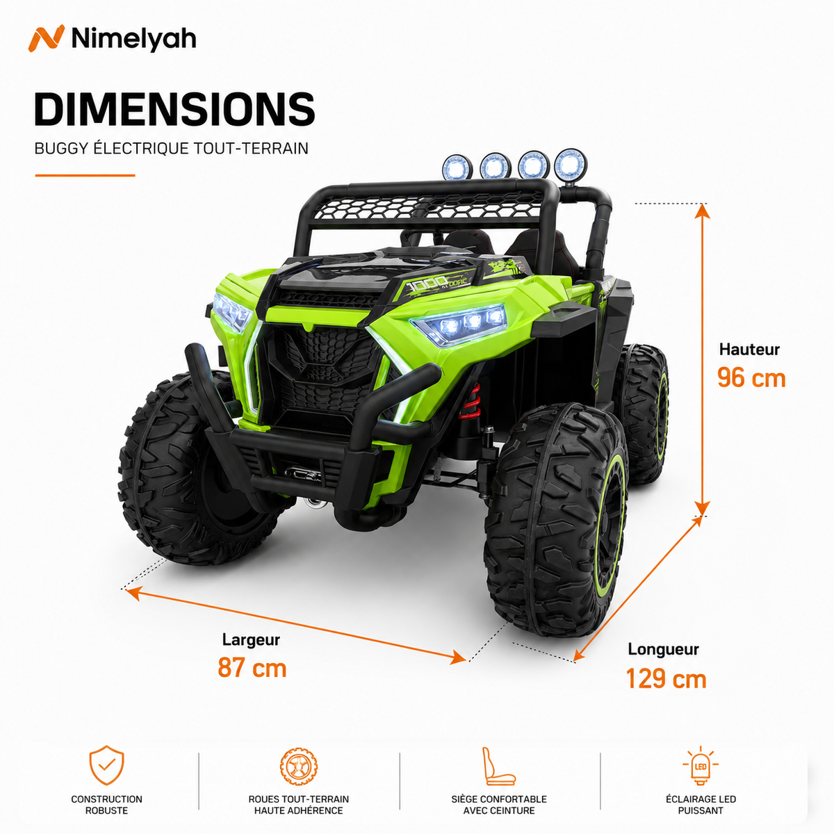 Buggy électrique enfant 12 V vert – Trail Rider