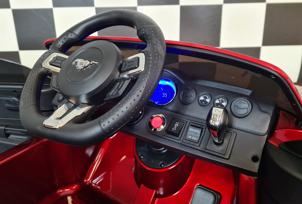 Voiture électrique enfant Ford Mustang 24 V drift et RC rouge métallisé – Urban Rider Pro – vue 10