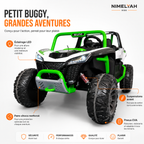 Buggy électrique enfant 24 V 2 places blanc / vert – Trail Rider Pro