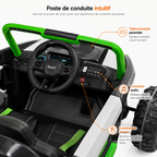 Buggy électrique enfant 24 V 2 places blanc / vert – Trail Rider Pro