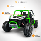 Buggy électrique enfant 24 V 2 places blanc / vert – Trail Rider Pro