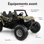 Buggy électrique enfant 24 V avec 4 moteurs camouflage vert – Trail Rider Pro