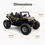 Buggy électrique enfant 24 V avec 4 moteurs camouflage vert – Trail Rider Pro