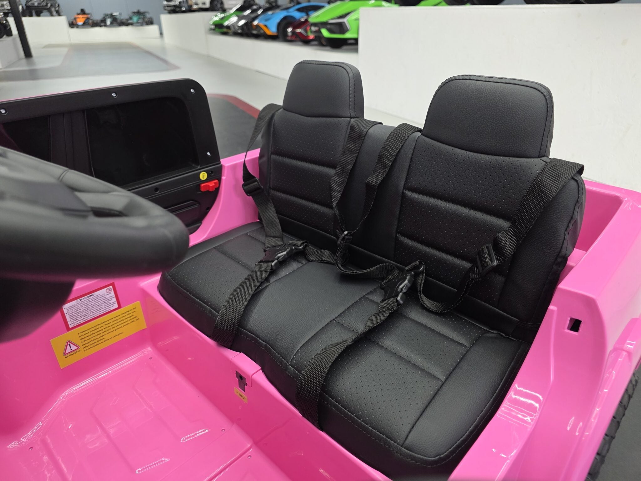 Voiture électrique enfant Dodge RAM 12 V rose – Adventure Rider – vue 9