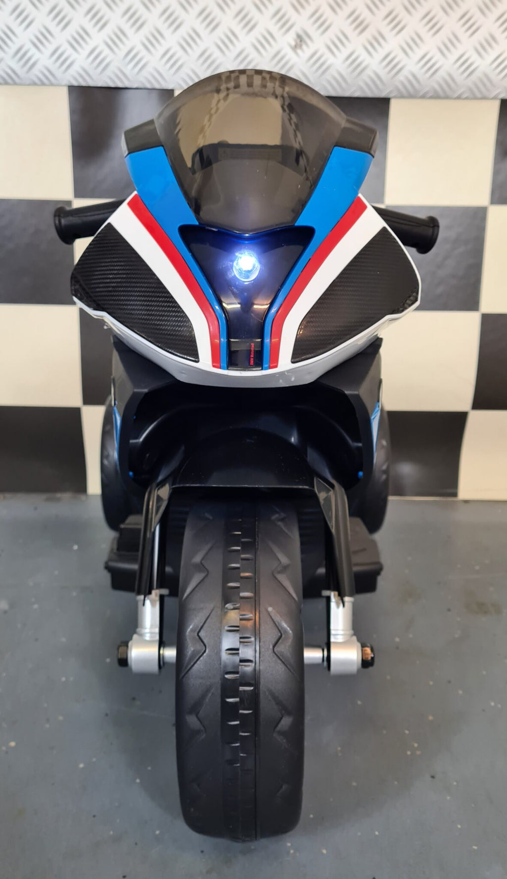Voiture électrique enfant Mini BMW HP4 trike bleu 12 V – Street Rider – vue 2