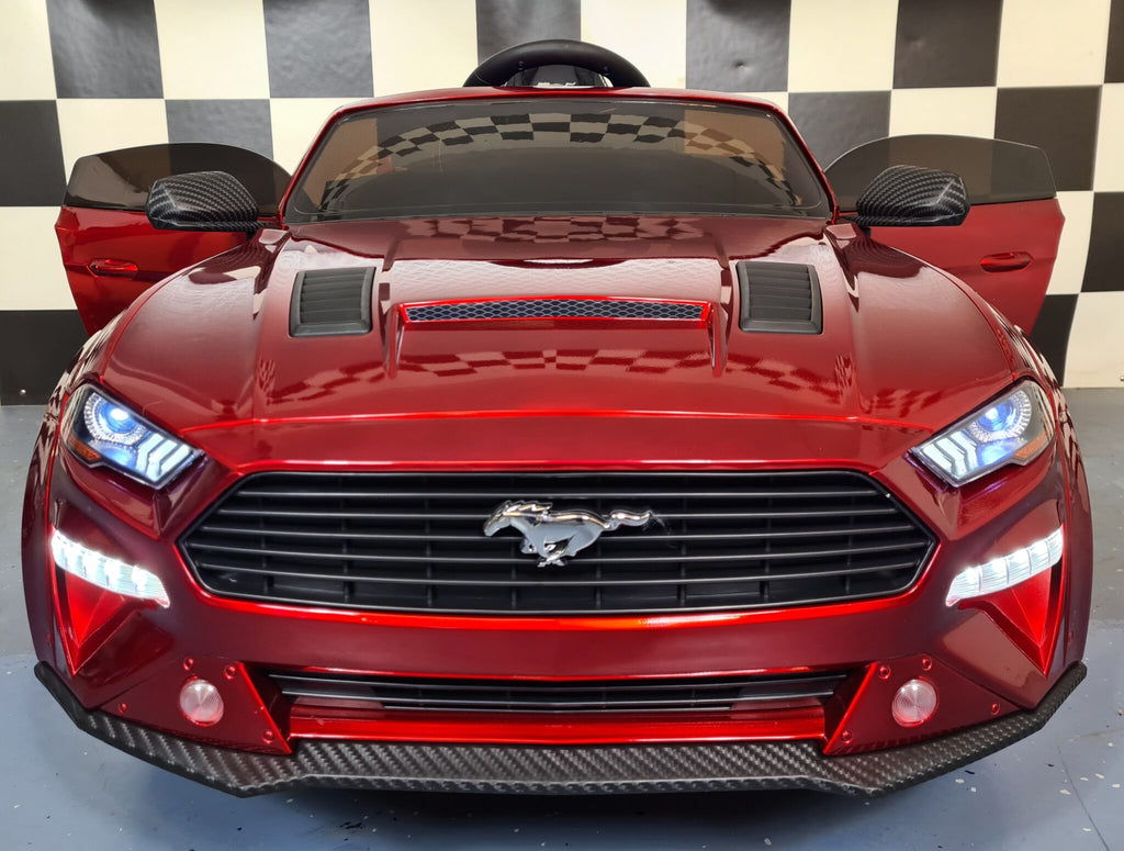 Voiture électrique enfant Ford Mustang 24 V drift et RC rouge métallisé – Urban Rider Pro – vue 3
