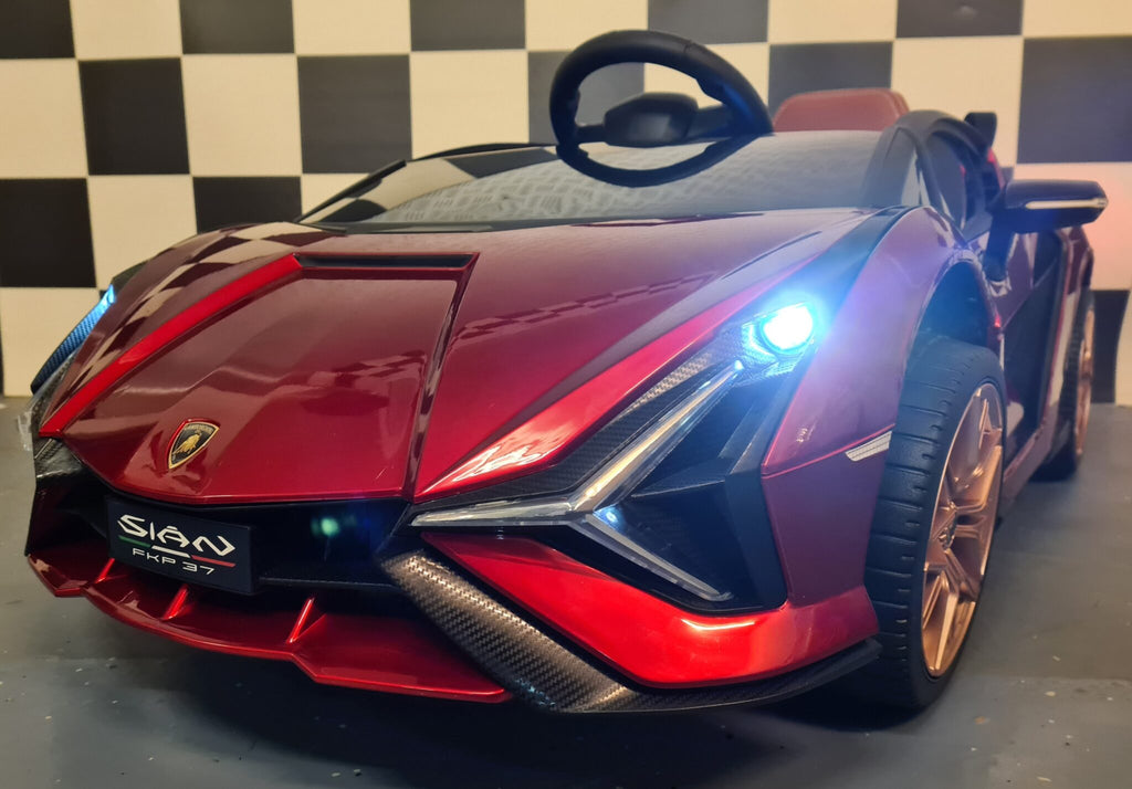 Voiture électrique enfant Lamborghini Sian 12 V métallisé rouge – Racing Star
