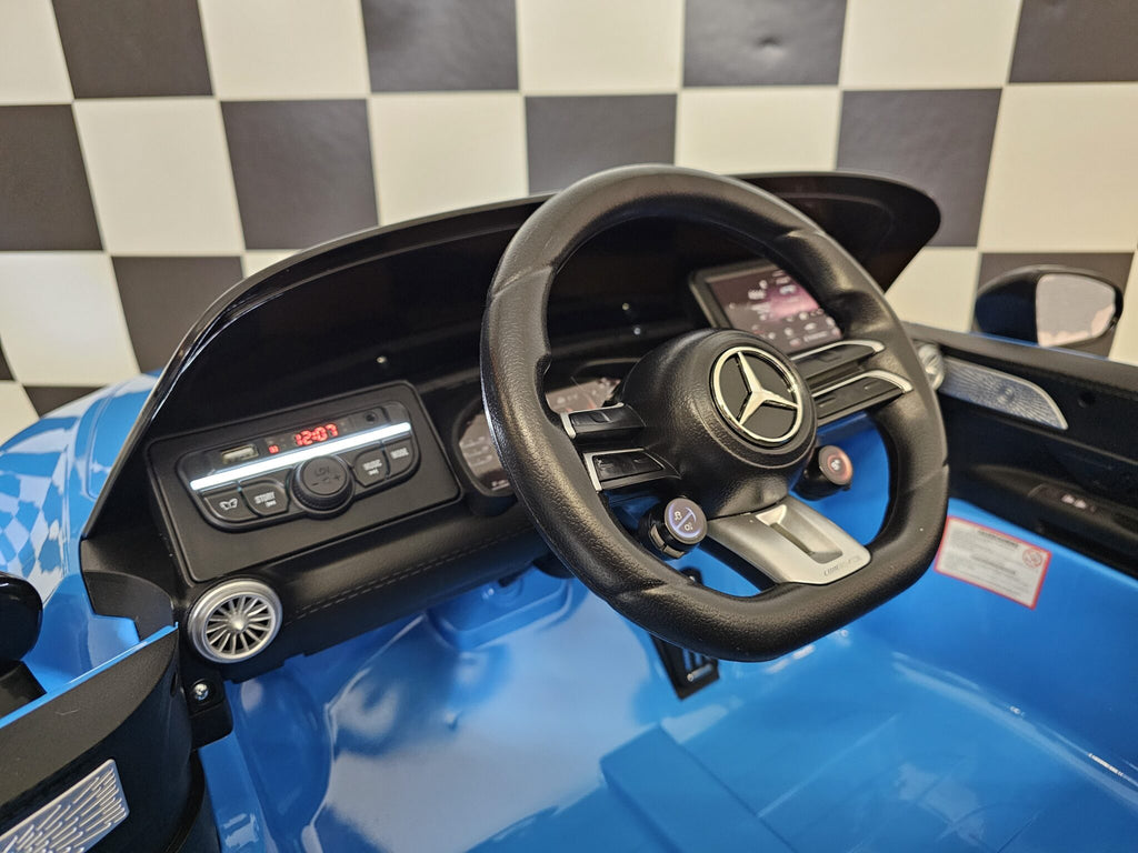 Voiture électrique enfant Mercedes SL63 12 V bleu métallisé – Urban Rider – vue 8