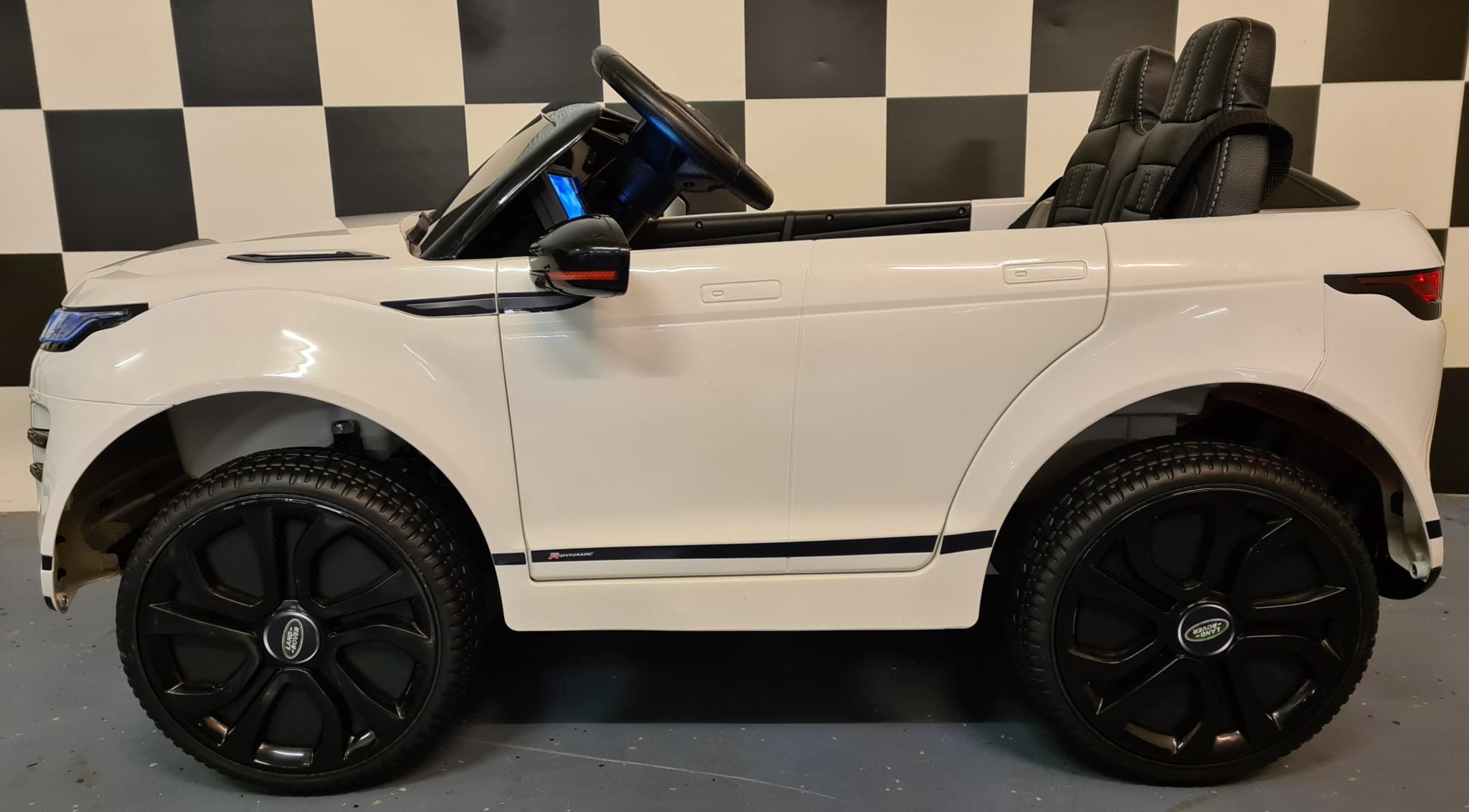 Voiture électrique enfant Range Rover Evoque avec 4 moteurs blanc – Adventure Rider Pro – vue 4