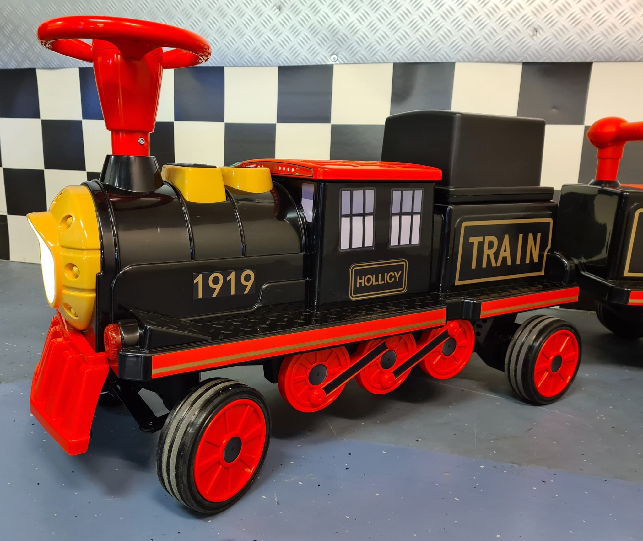 Véhicule électrique enfant train 12 V avec 2 wagons – Urban Rider Pro – vue 2