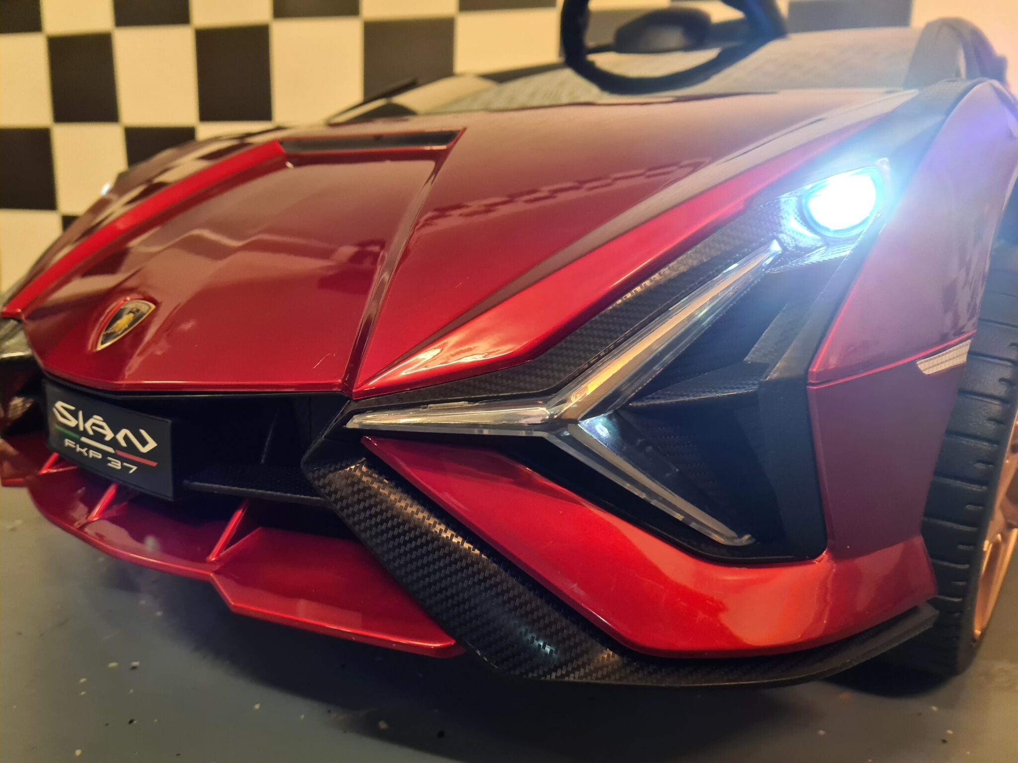 Voiture électrique enfant Lamborghini Sian 12 V métallisé rouge – Racing Star – vue 6
