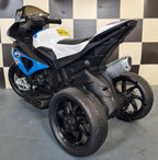 Voiture électrique enfant Mini BMW HP4 trike bleu 12 V – Street Rider – vue 5