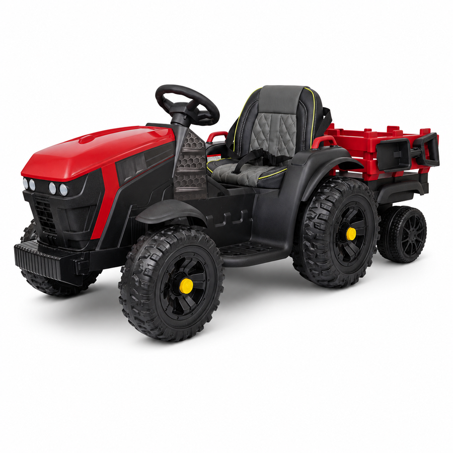 Tracteur électrique enfant Farmer 12 V rouge avec télécommande – Little Farmer