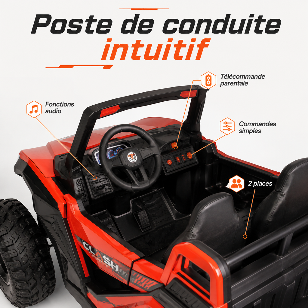 Buggy électrique enfant UTV 24 V – Trail Rider Pro