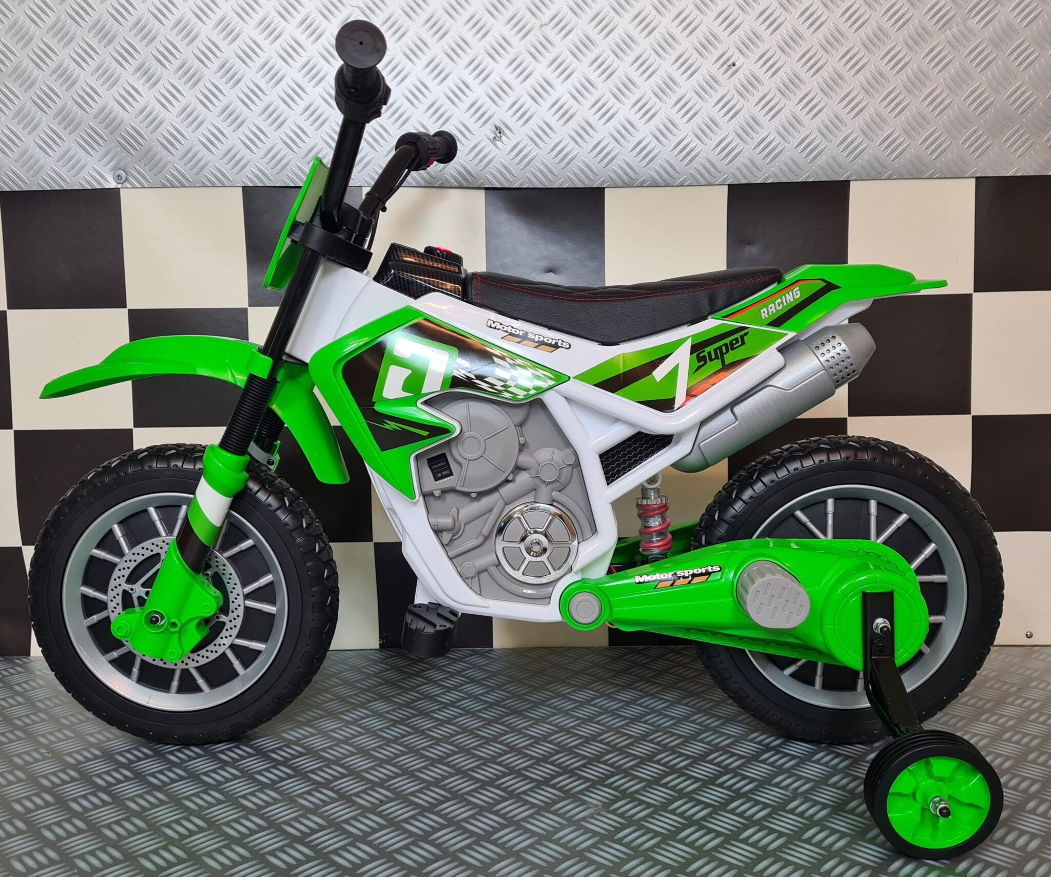Moto électrique enfant dirt bike 12 V vert – Dirt Rider – vue 4