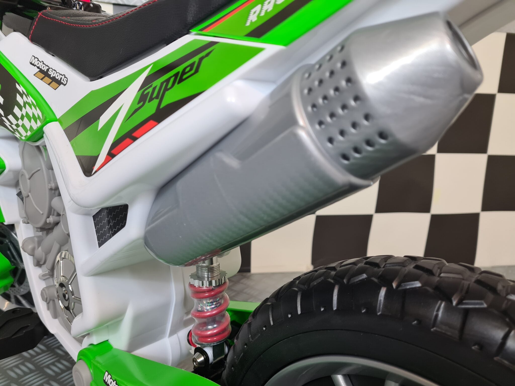 Moto électrique enfant dirt bike 12 V vert – Dirt Rider – vue 9