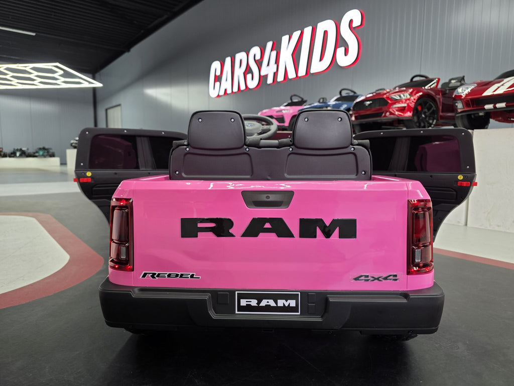 Voiture électrique enfant Dodge RAM 12 V rose – Adventure Rider – vue 4
