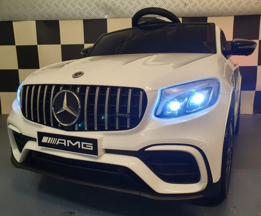 Voiture électrique enfant Mercedes GLC 63 AMG 12 V blanc – Adventure Rider