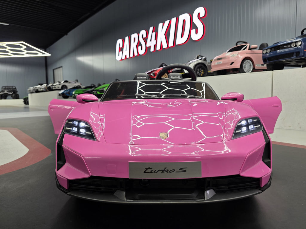 Voiture électrique enfant Porsche Taycan 2 places 24 V rose – Racing Star Pro – vue 2