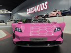 Voiture électrique enfant Porsche Taycan 2 places 24 V rose – Racing Star Pro – vue 2
