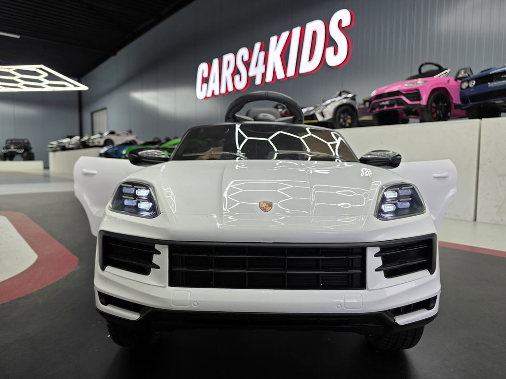 Voiture électrique enfant Porsche Cayenne 12 V blanc – Adventure Rider – vue 2