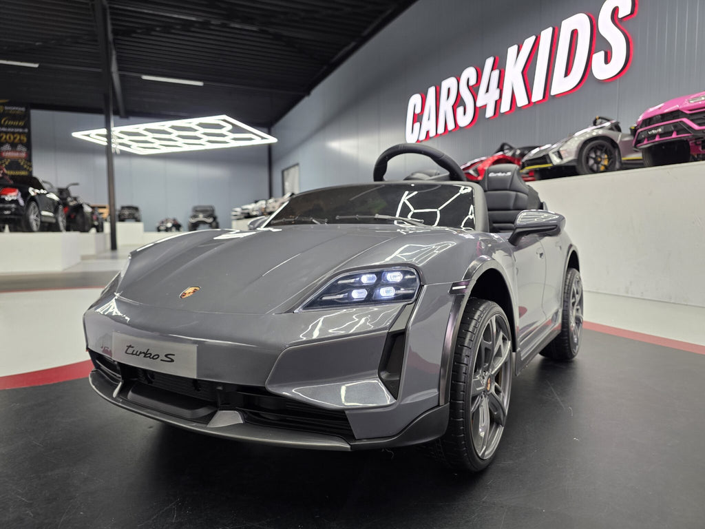 Voiture électrique enfant Porsche Taycan 2 places 24 V gris – Racing Star Pro