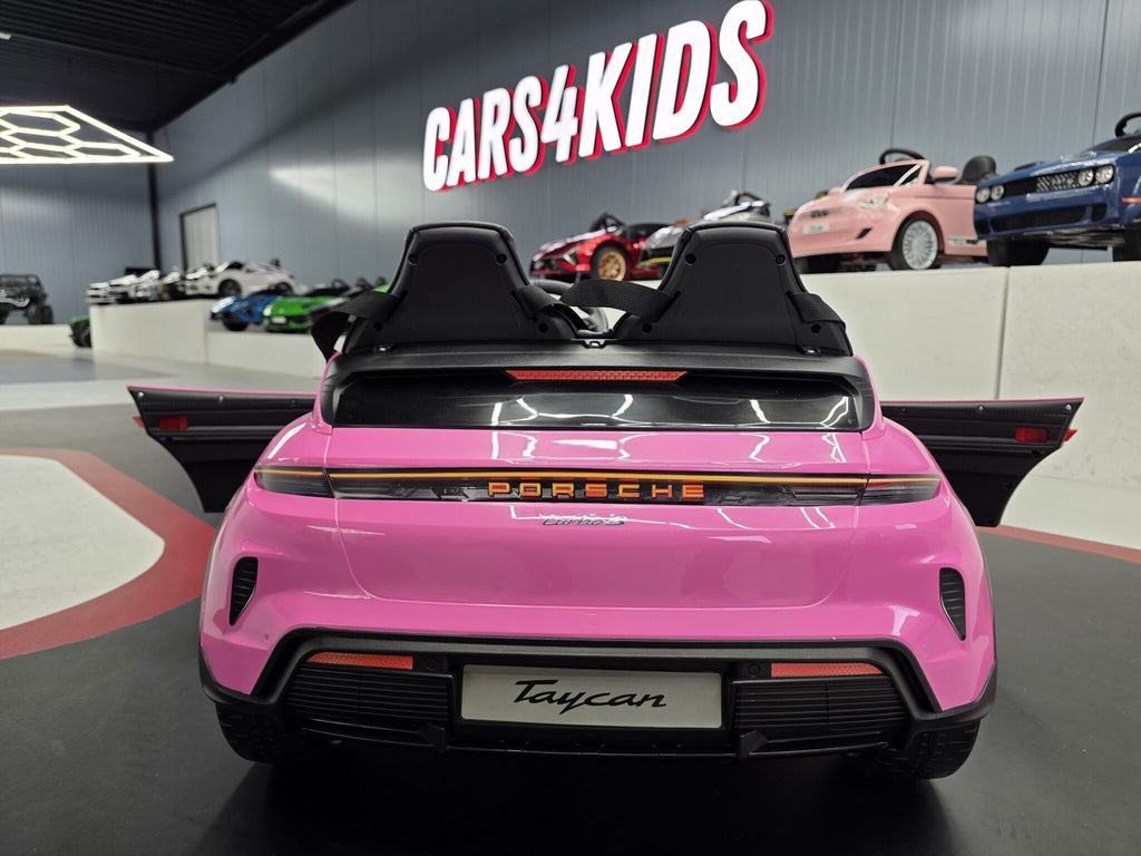 Voiture électrique enfant Porsche Taycan 2 places 24 V rose – Racing Star Pro – vue 5