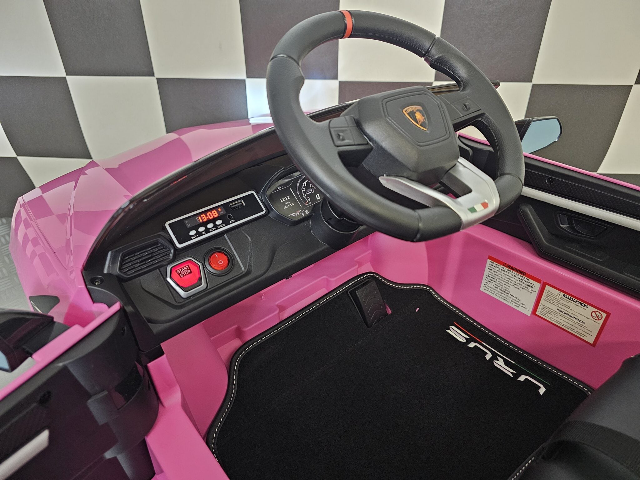 Voiture électrique enfant Lamborghini Urus rose 12 V – Racing Star – vue 8