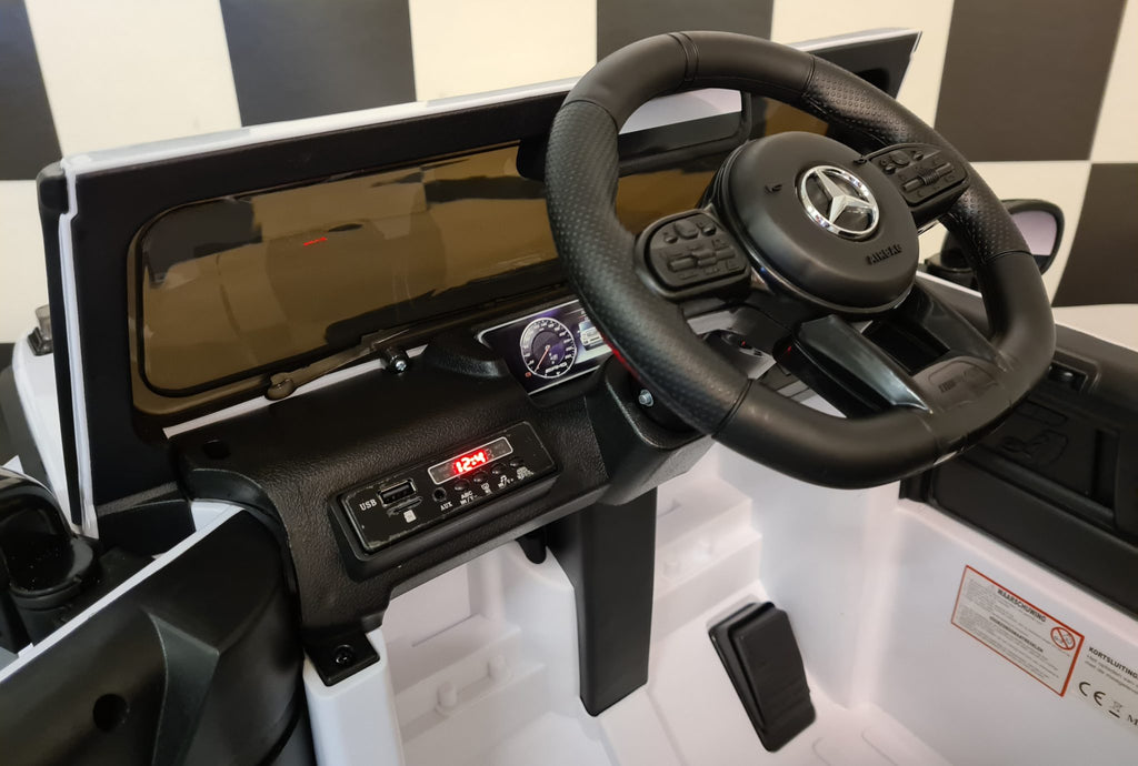 Voiture électrique enfant Mercedes G63 12V blanc avec démarrage progressif 1 place – Adventure Rider – vue 8