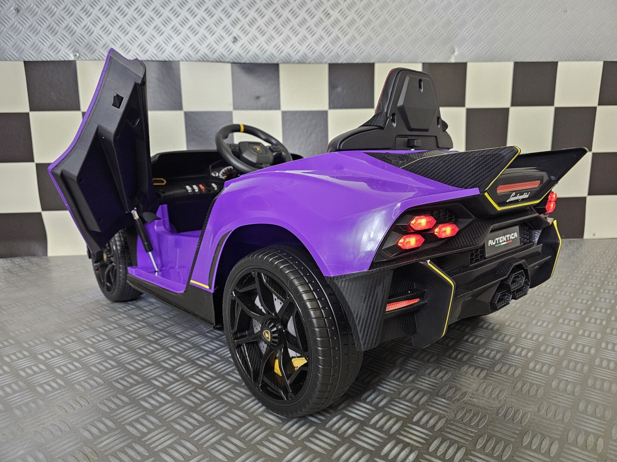 Voiture électrique enfant Lamborghini Auténtica purple 12 V – Racing Star – vue 5