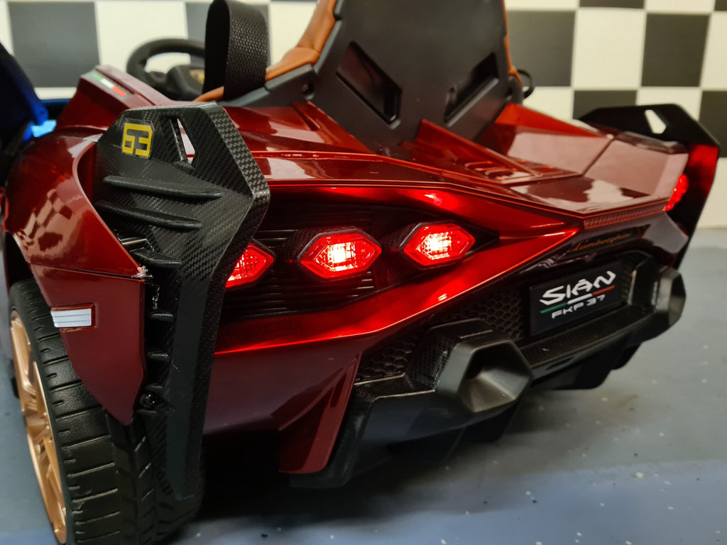 Voiture électrique enfant Lamborghini Sian 12 V métallisé rouge – Racing Star – vue 7