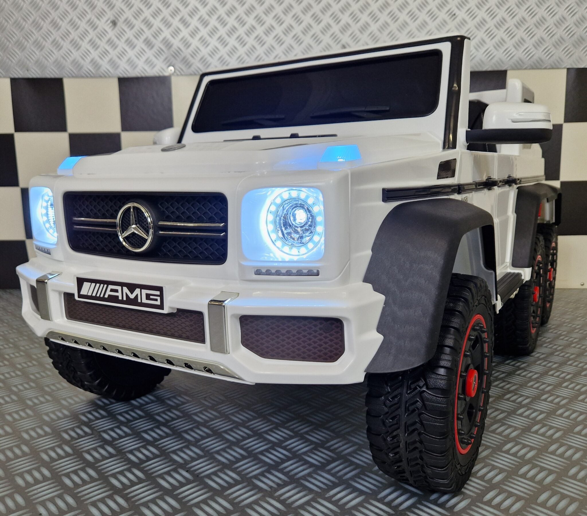 Voiture électrique enfant Mercedes G63 6x6 AMG 1 place blanc – Adventure Rider