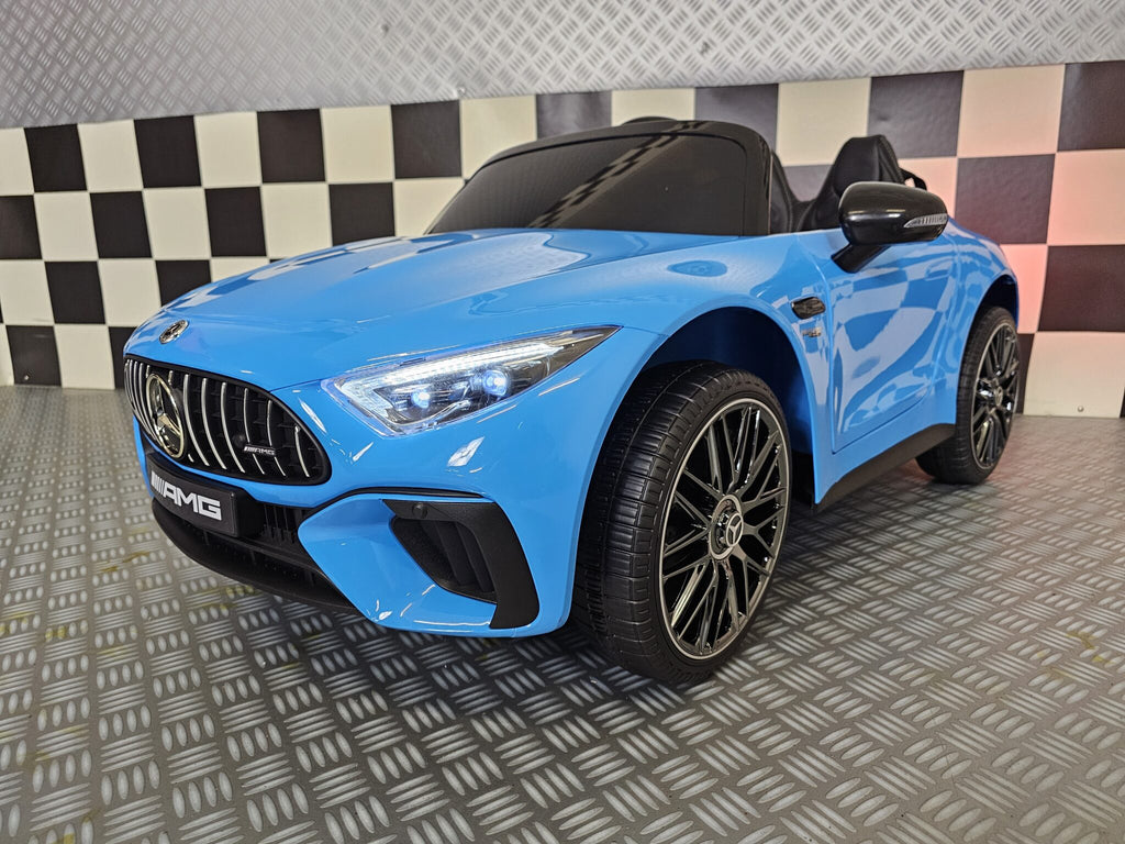 Voiture électrique enfant Mercedes SL63 12 V bleu métallisé – Urban Rider – vue 2