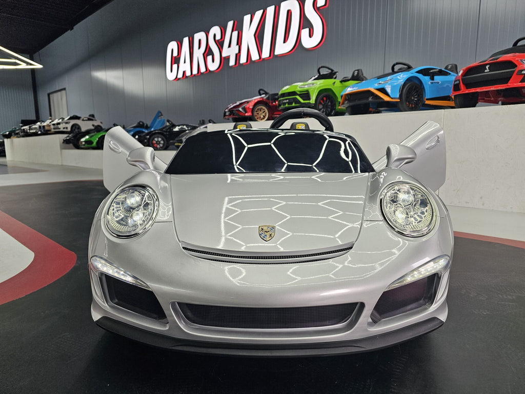 Voiture électrique enfant Porsche RUF 24 V argent métallisé – Urban Rider Pro – vue 2