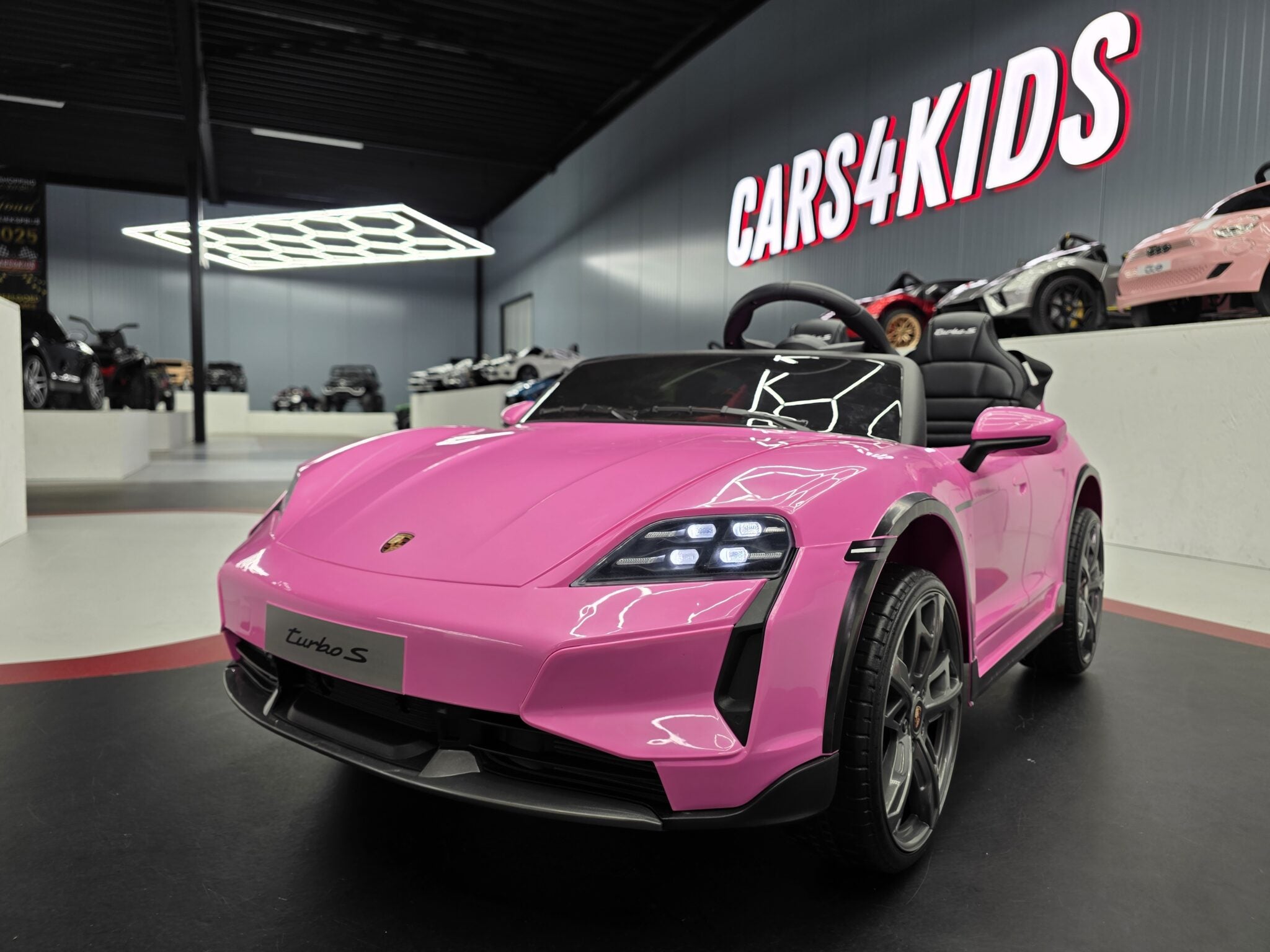 Voiture électrique enfant Porsche Taycan 2 places 24 V rose – Racing Star Pro