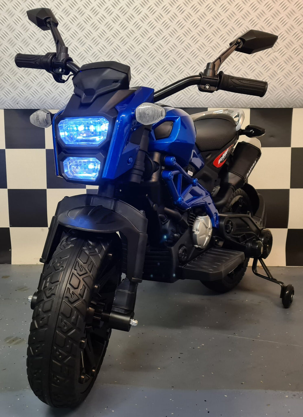 Moto électrique enfant Grom Superbike 12 V bleu métallisé – Street Rider