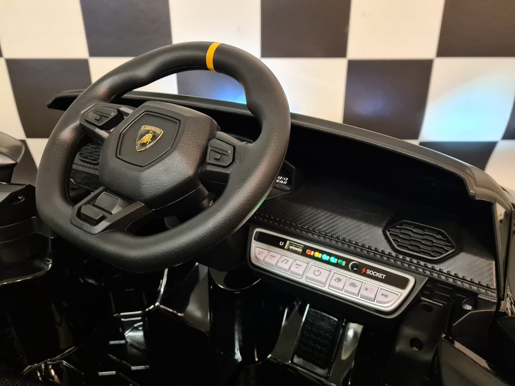 Voiture électrique enfant Lamborghini Huracan 12 V avec télécommande noir métallisé – Racing Star – vue 9