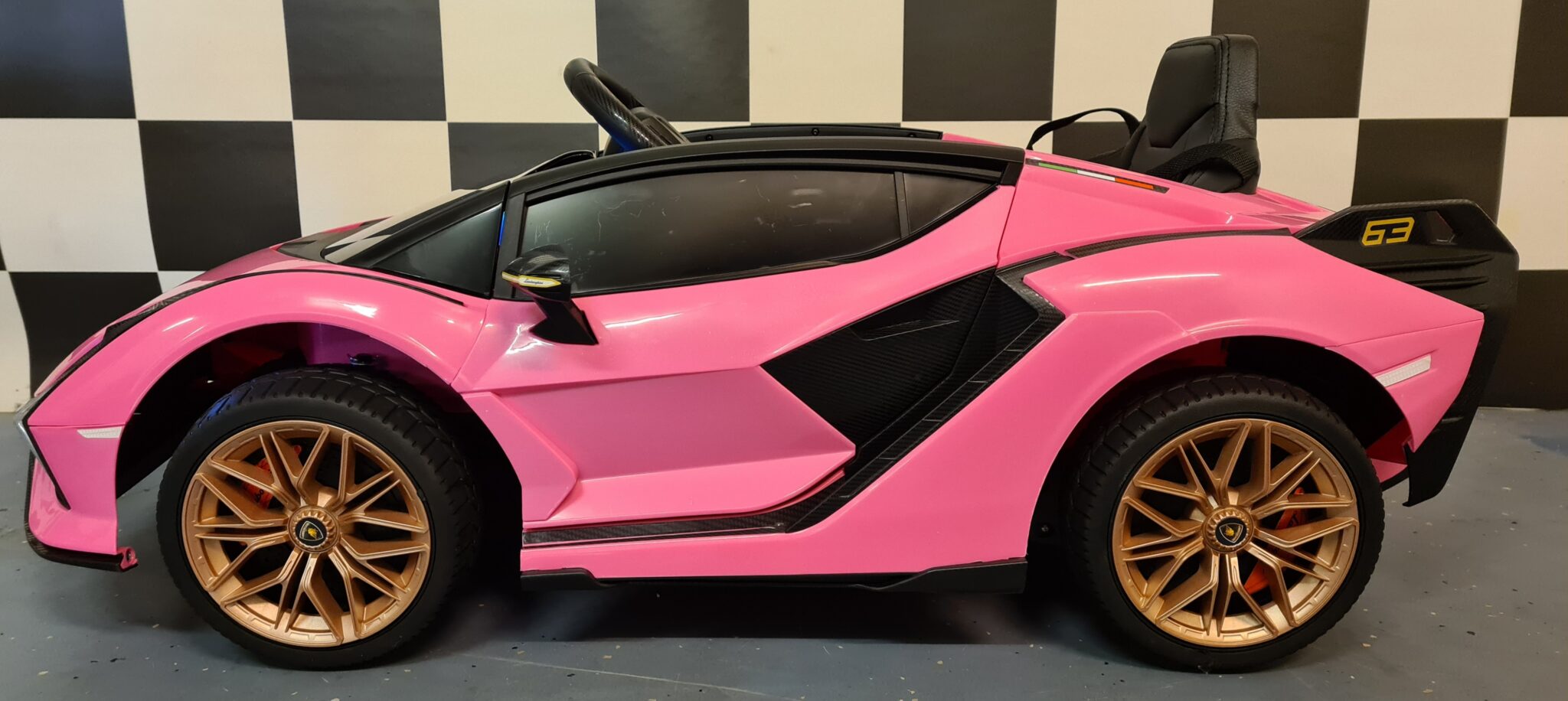 Voiture électrique enfant Lamborghini Sian rose – Racing Star – vue 4