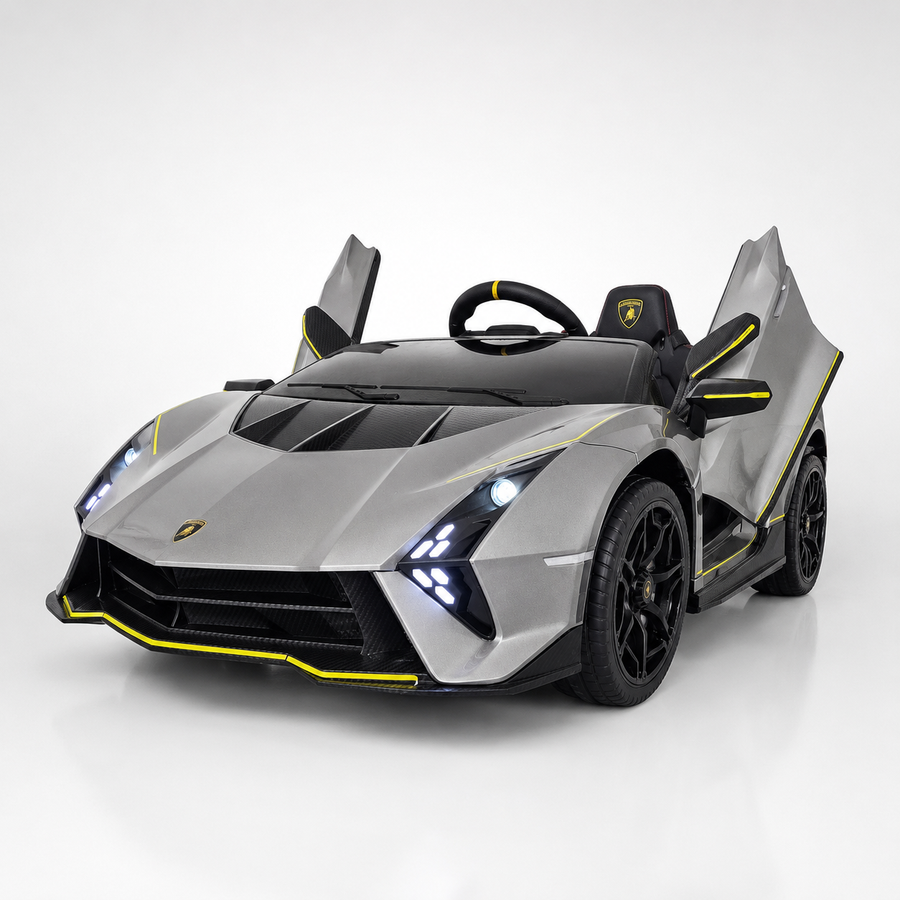 Voiture électrique enfant Lamborghini Auténtica 12 V gris métallisé – Racing Star