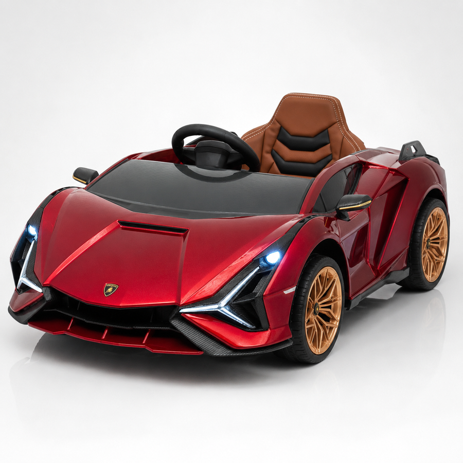 Voiture électrique enfant Lamborghini Sian 12 V métallisé rouge – Racing Star