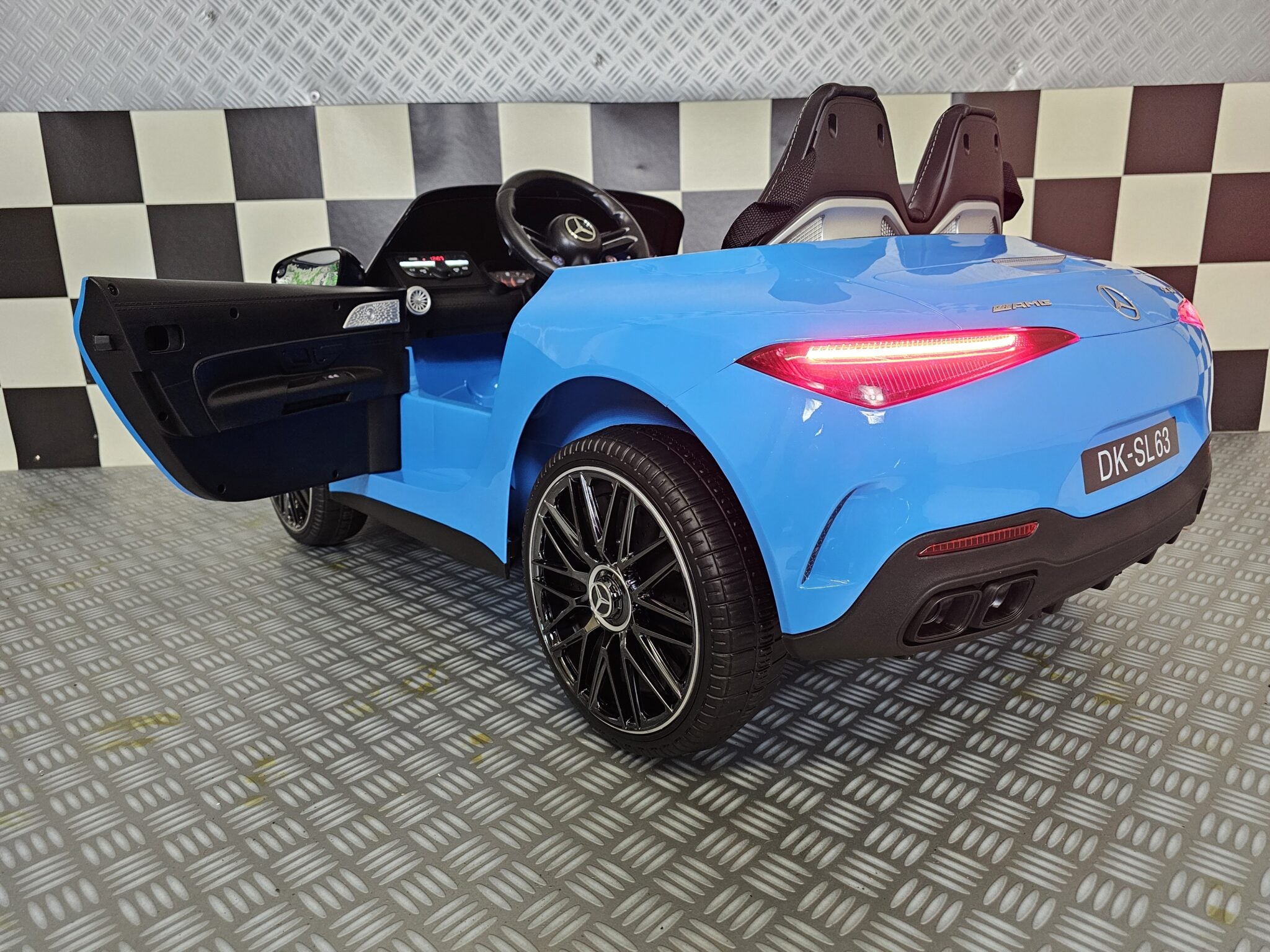 Voiture électrique enfant Mercedes SL63 12 V bleu métallisé – Urban Rider – vue 5