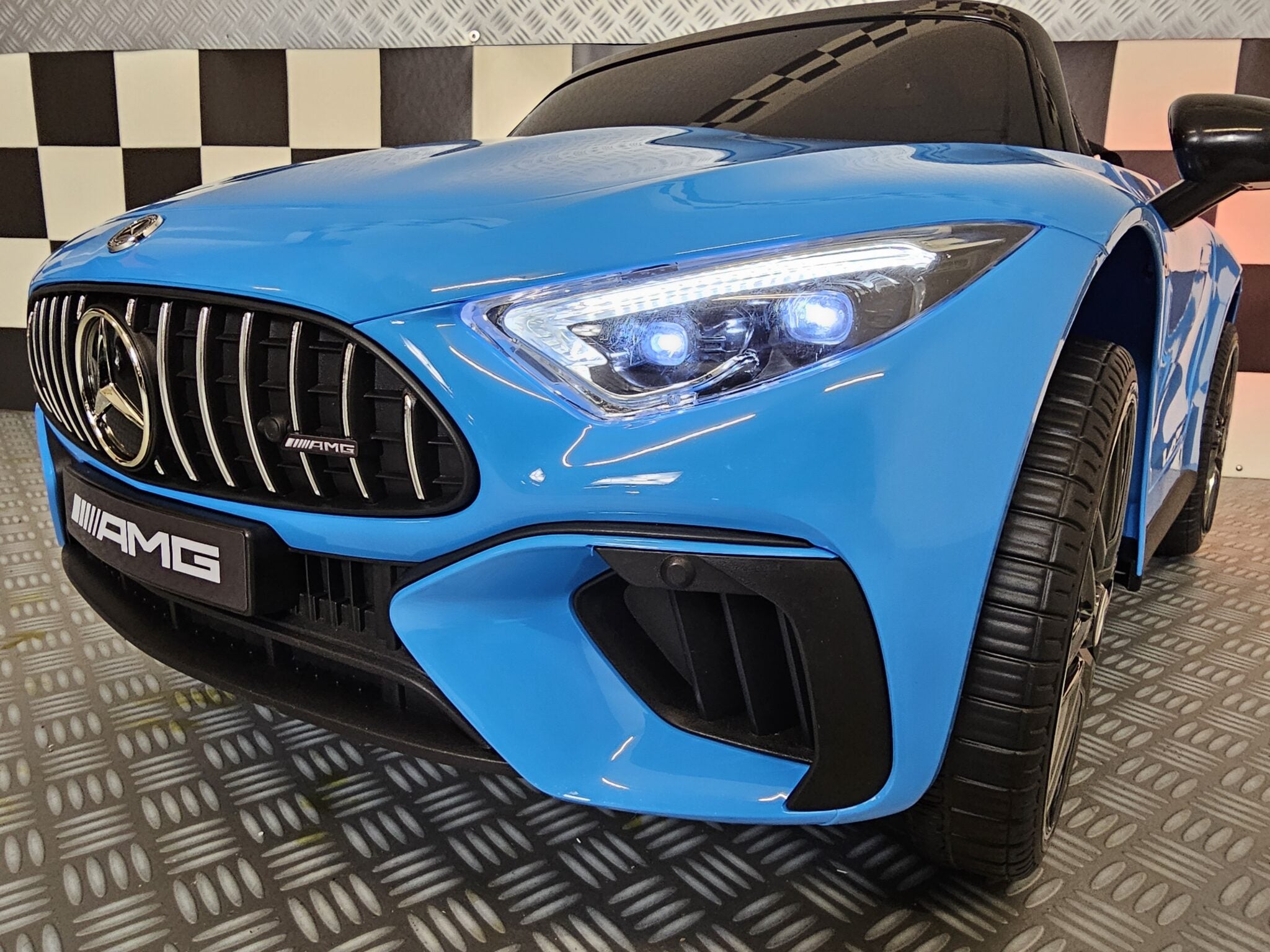 Voiture électrique enfant Mercedes SL63 12 V bleu métallisé – Urban Rider – vue 7