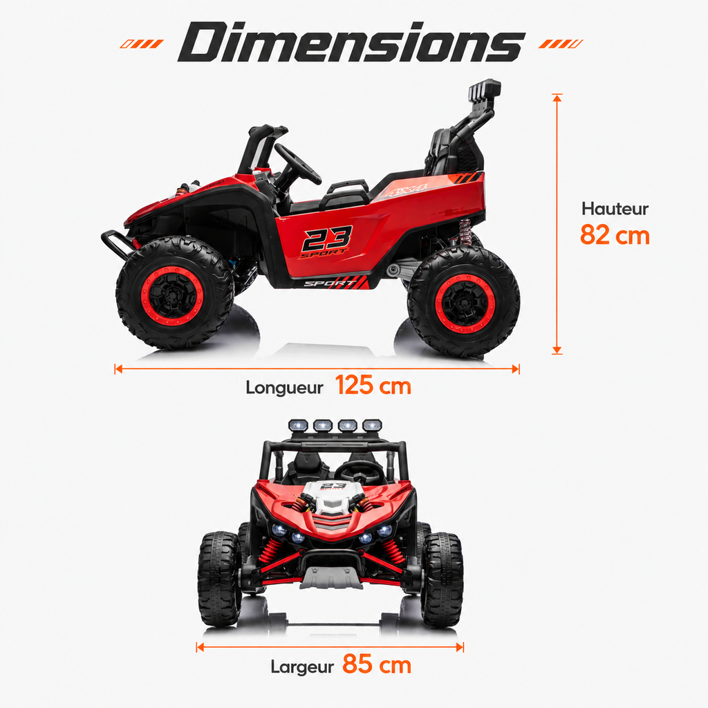 Buggy électrique enfant Patrol 24 V rouge – Trail Rider Pro