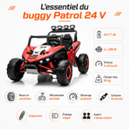 Buggy électrique enfant Patrol 24 V rouge – Trail Rider Pro