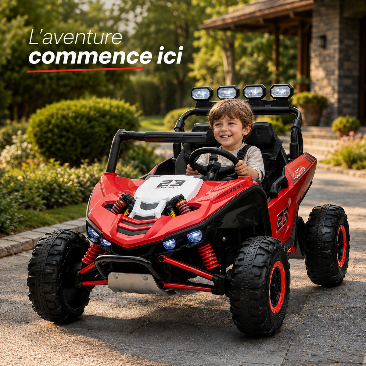 Buggy électrique enfant Patrol 24 V rouge – Trail Rider Pro