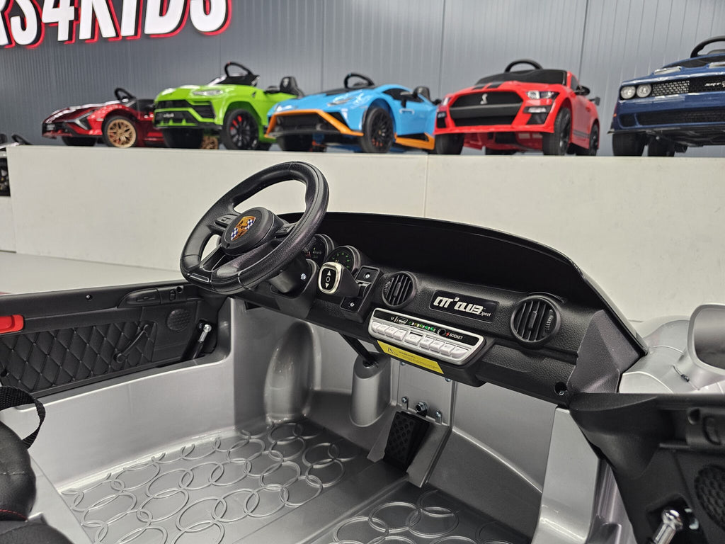 Voiture électrique enfant Porsche RUF 24 V argent métallisé – Urban Rider Pro – vue 8