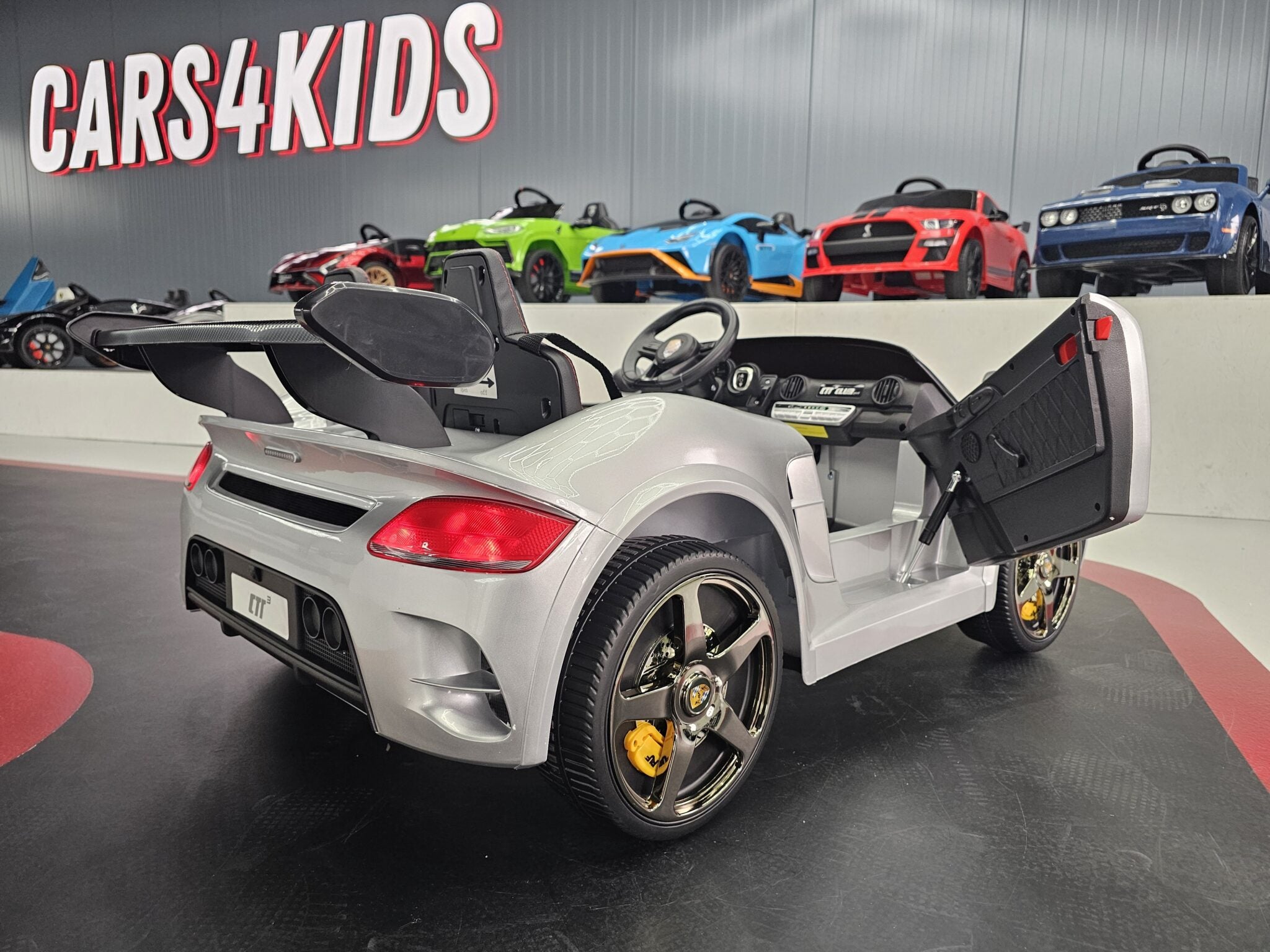 Voiture électrique enfant Porsche RUF 24 V argent métallisé – Urban Rider Pro – vue 4