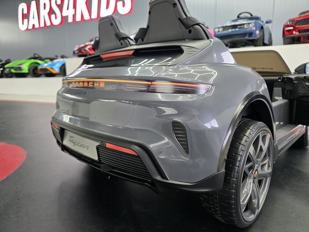 Voiture électrique enfant Porsche Taycan 2 places 24 V gris – Racing Star Pro – vue 5