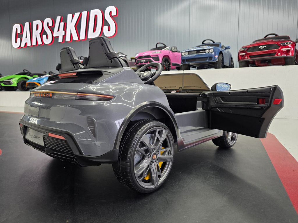 Voiture électrique enfant Porsche Taycan 2 places 24 V gris – Racing Star Pro – vue 4
