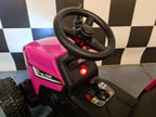 Tracteur électrique enfant 12 V avec remorque rose – Little Farmer – vue 8